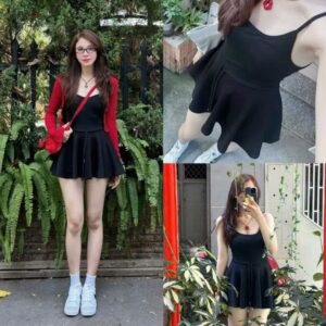 Alternative view of SET ĐẦM ĐEN 2S KHOÁC ĐỎ-M