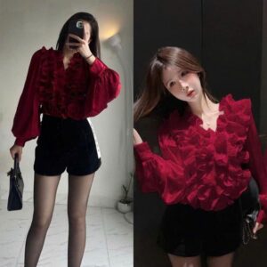 Alternative view of SET ÁO BÈO TAY DÀI & QUẦN NHUNG