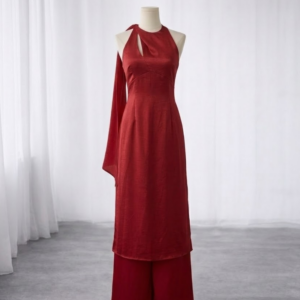 ÁO DÀI CỔ YẾM ĐỎ