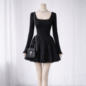 ĐẦM ĐEN REN LÔNG-M